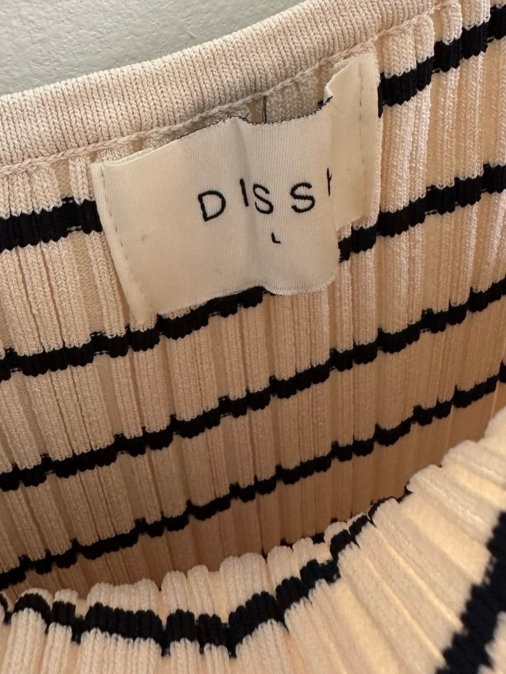 DISSH Billie Butter Stripe Ribbed Knit Maxi Dress Size L - Picture 11 of 16